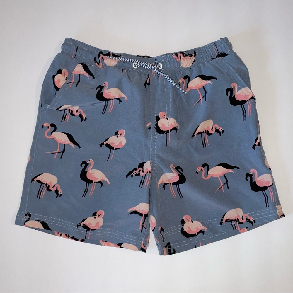 No Retreat Toddler Boys Flamingos Swim Trunks